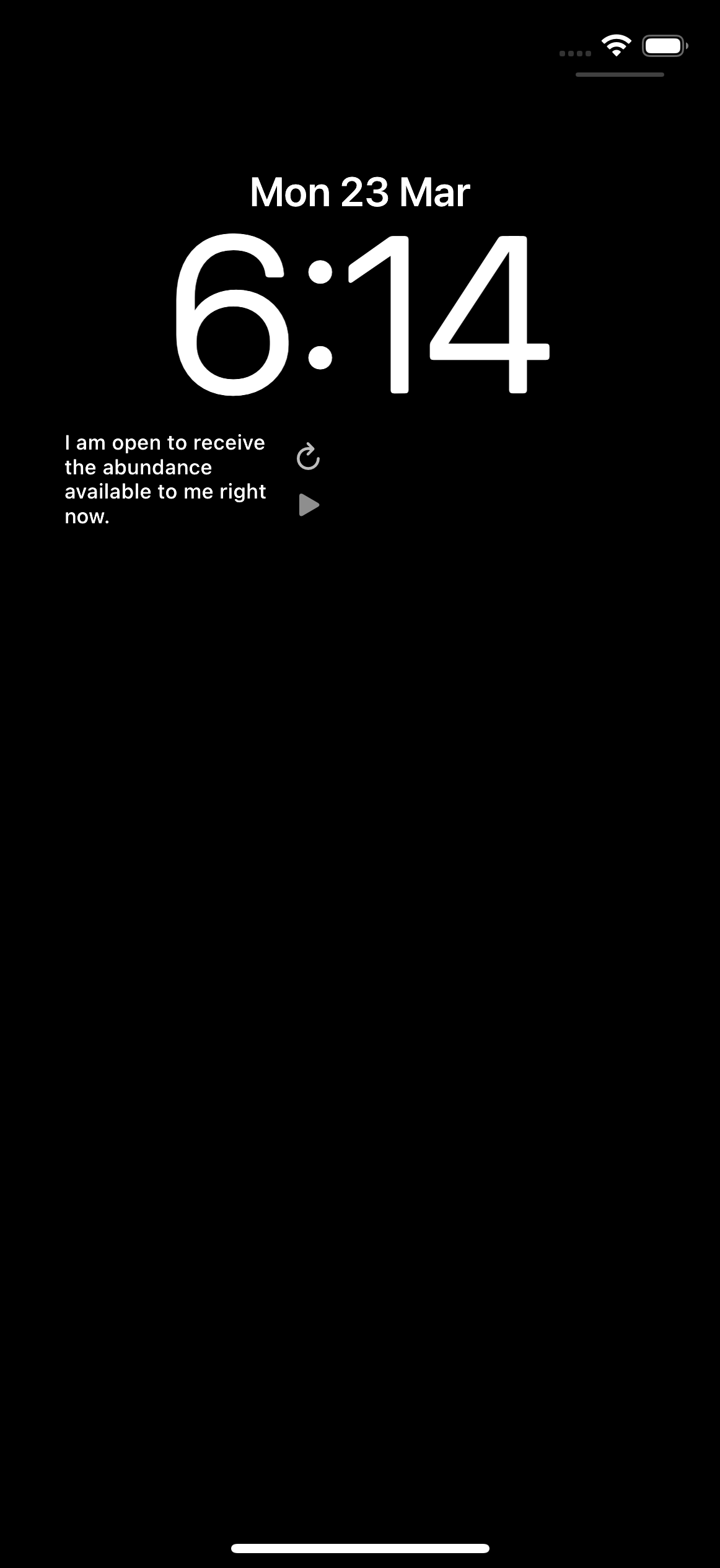 iOS lock-screen widget